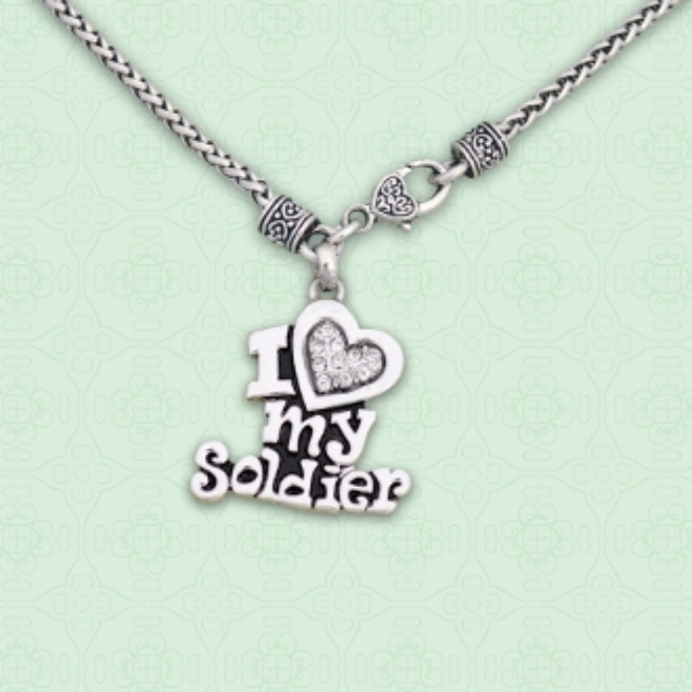 I Love My Soldier Clasp Necklace